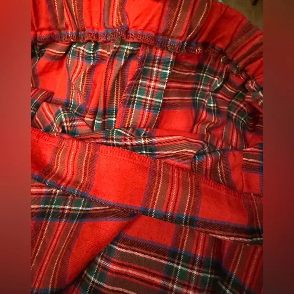 Plaid Red Tartan Maxi Full Skirt with pockets no name approx. size XL see meas. - Picture 6 of 10